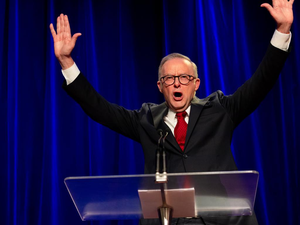 Anthony Albanese wins re-election. Picture: Jason Edwards/NCA NewsWire