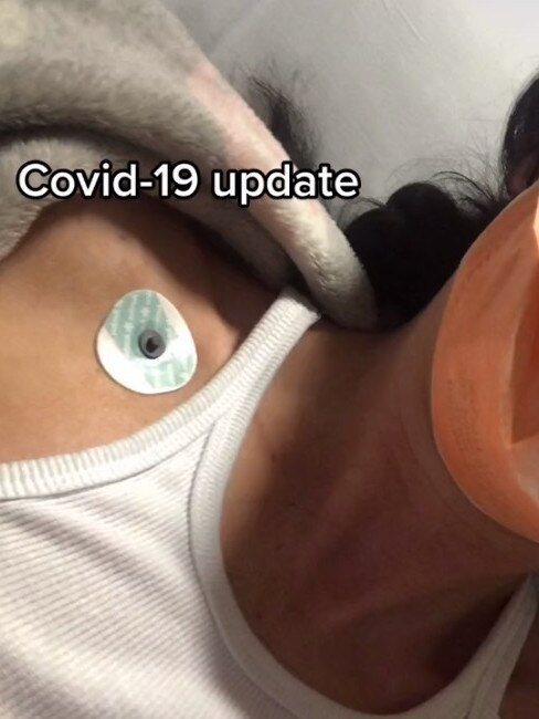 Katie said she was ‘unfortunately’ not vaccinated and has to wait three months before getting the jab. Picture: TikTok/yxdad