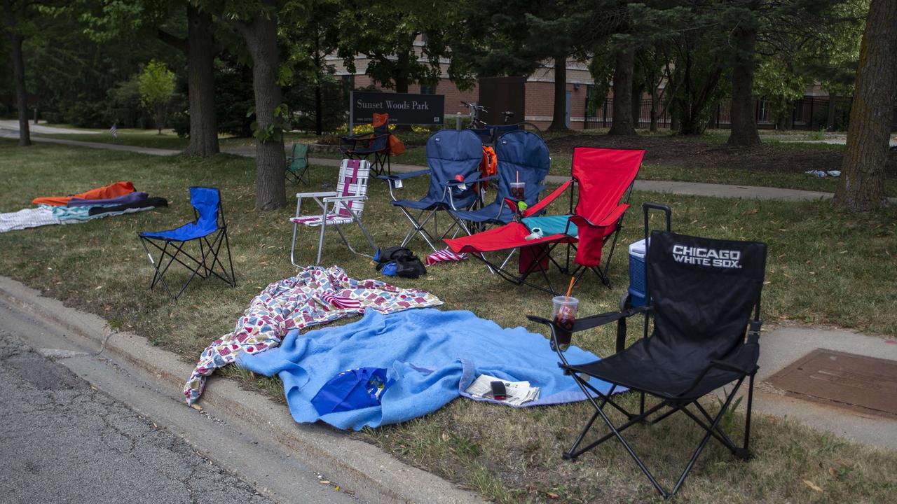 Chairs and blankets are left abandoned after a shooting at a Fourth of July parade. Picture: Jim Vondruska/Getty Images/AFP