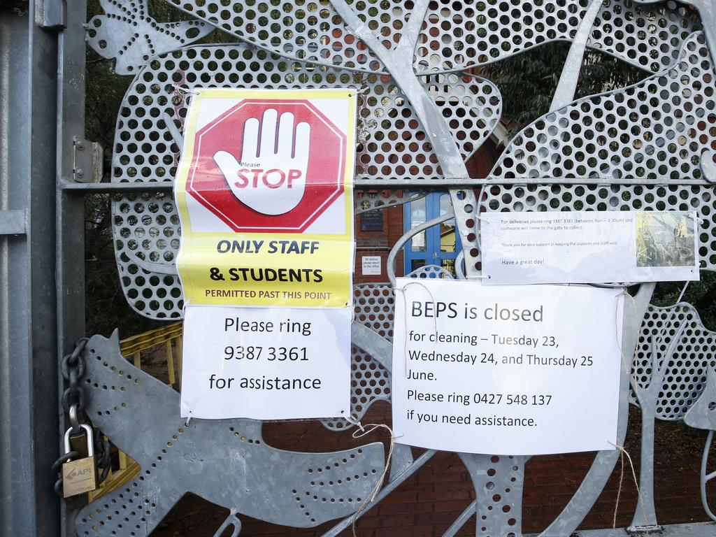 Brunswick East Primary School in Moreland was one of many Victorian schools closed recently. Picture: Darrian Traynor/Getty Images