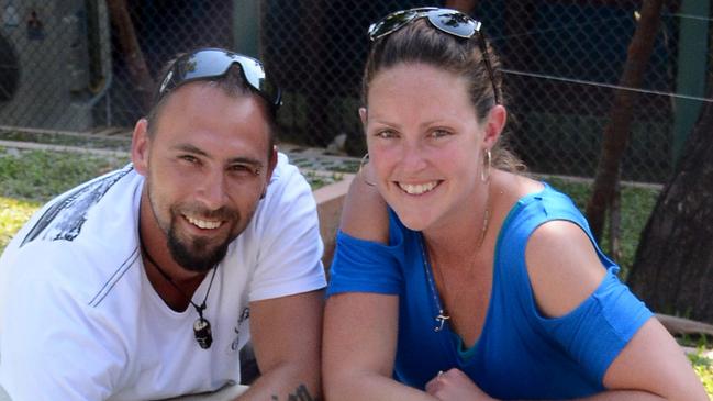 Kane Minion, 42, was killed after being attacked by dogs while working as a meter reader at a property at Greenbank, pictured with his fiancee Toni Baird.