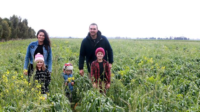 Grant Sims pictured with Wife Naomi and kids; Shiloh, Hunter and River.