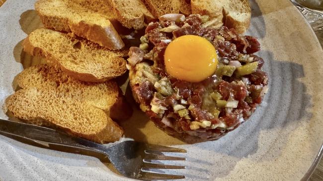 Steak tartare at Fire and Vine restaurant.