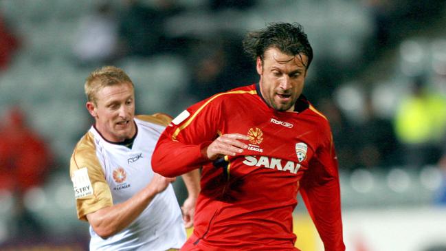 Adelaide United’s Brazilian Fernando Rech in action against Newcastle Jets