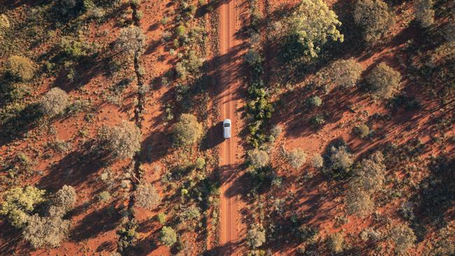 On an outback road near the town of Bourke. Picture: Destination NSW