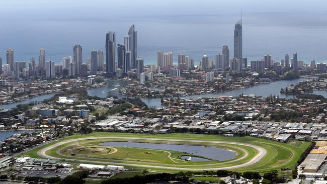 Aerial photo of the Gold Coast Turf Club. Pic by Luke Marsden.