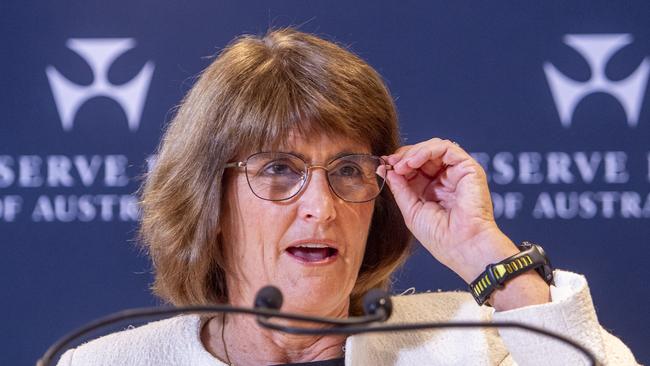 SYDNEY, AUSTRALIA. NewsWire Photos.December 10, 2024.RBA Governor, Michele Bullock holds a media conference discussing the Reserve Bank of AustraliaÃs monetary policy decision.Picture: NewsWire / Jeremy Piper