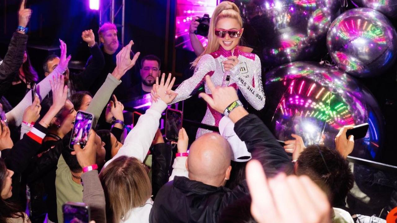 Hilton was performing a set at the Virgin Hotel Las Vegas on Friday night. Picture: Instagram/ @parishilton