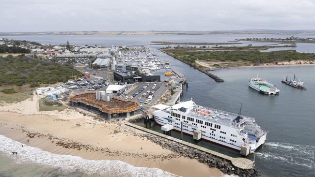 Construction of the new Queenscliff to Sorrento ferry terminal, as of Dec 22, 2021. Picture: Alan Barber