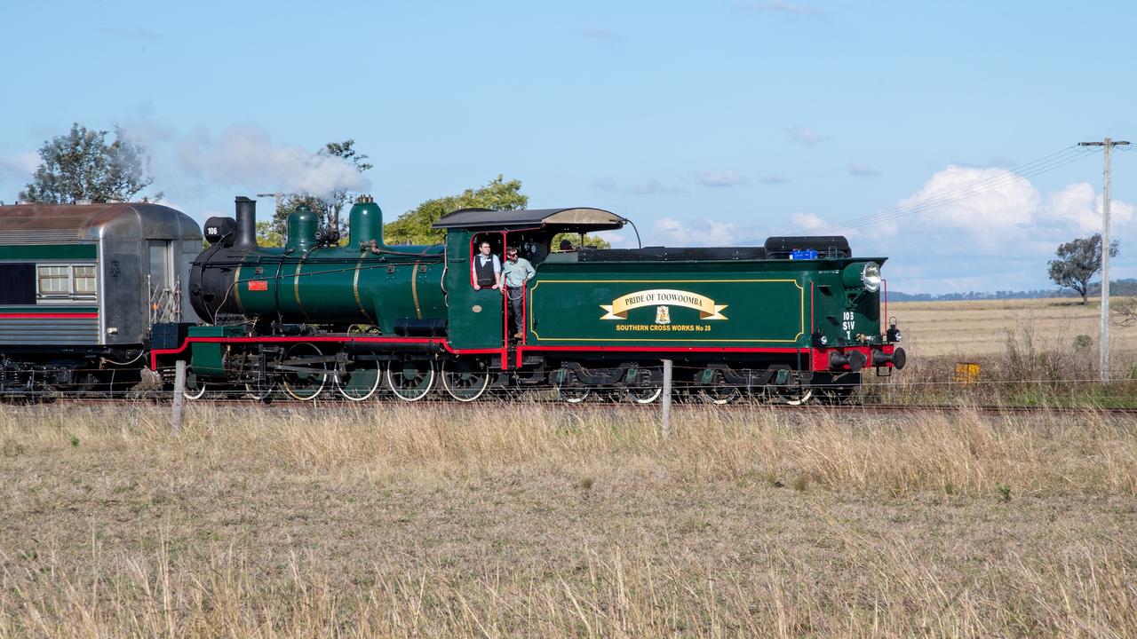 The "Pride of Toowoomba" takes it's first journey from Drayton Station to Wyreema. Saturday May 18th, 2024 Picture: Bev Lacey