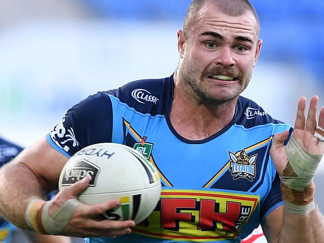 Keegan Hipgrave of the Titans during the Round 11 NRL match between the Gold Coast Titans and the Newcastle Knights at CBUS Super Stadium at Robina on the Gold Coast, Saturday, May 19, 2018. (AAP Image/Dave Hunt) NO ARCHIVING, EDITORIAL USE ONLY