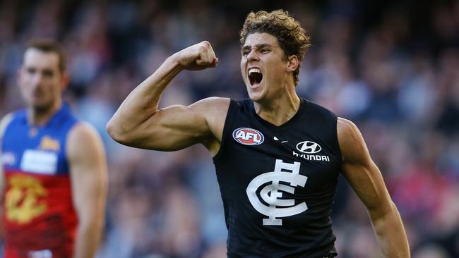 Kade Simpson has no doubt Charlie Curnow will deliver on his potential. Picture: Michael Klein