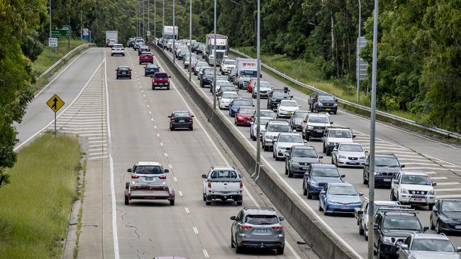 M1 holiday traffic heading south. Picture: Jerad Williams