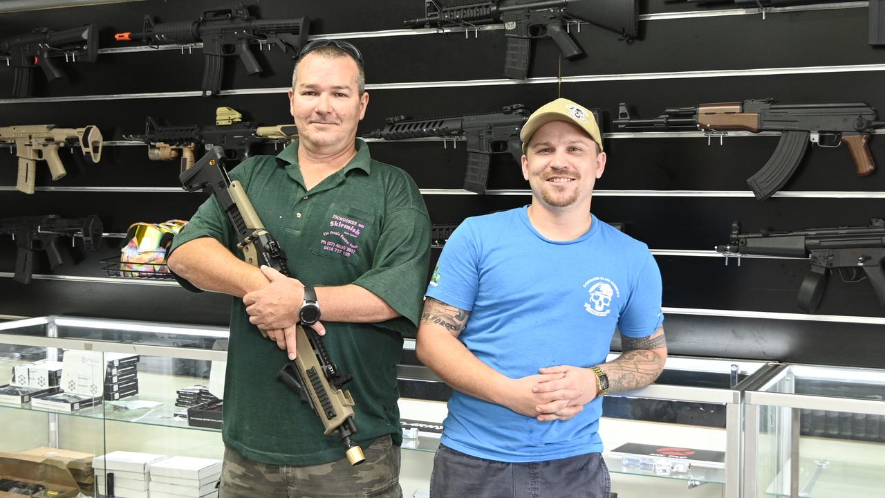 BLAST FROM THE PAST: Both Jason Miller, owner of Skirmish Toowoomba HQ (left) and Ben Acworth, manager of Command Elite Hobbies Toowoomba (right) say they agree 100 per cent with the changes about to come into place as part of