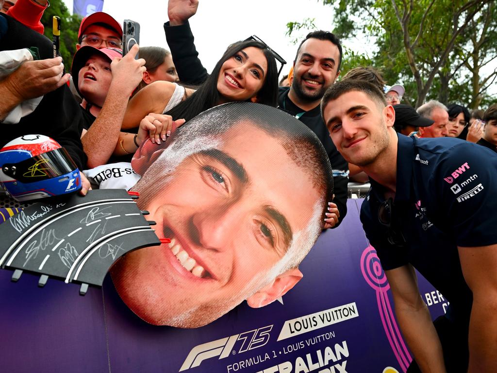 Australian F1 driver Jack Doohan of Team Alpine meets some fans during previews ahead of the F1 Grand Prix at Albert Park Grand Prix Circuit on March 13, 2025, in Melbourne. Picture: Mark Sutton/Formula 1/Formula 1 via Getty Images)