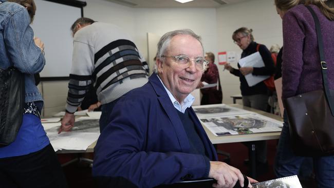 Architect Robert Morris-Nunn at the public information session on his proposed hotel development on Rosny Hill. Pictures: LUKE BOWDEN