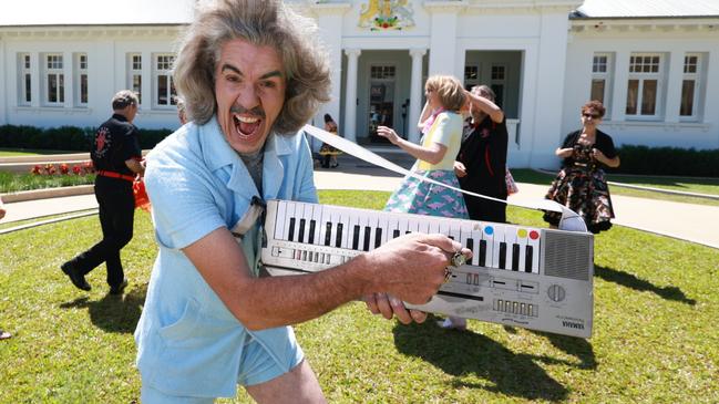 Australia's most outrageous organ player Barry Morgan will bring his unique brand of musical humour to this year's Cairns Festival. Mr. Morgan, real name Stephen Teakle, will perform on the courthouse gallery stage on Friday and Sunday nights, while the Cairns Rock and Roll Dance Club will entertain the crowds at the festival's grand parade on Saturday. Picture: Brendan Radke