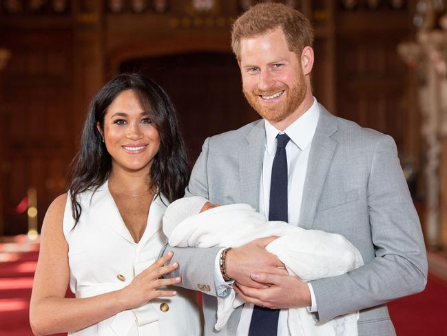 Prince Harry, Duke of Sussex and Meghan, Duchess of Sussex, were all smiles when they introduced Archie to the world. Picture: Dominic Lipinski / AFP