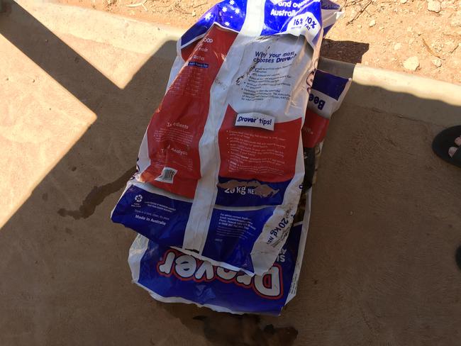 The puppies were found inside two Drover brand dog food bags. Picture: RSPCA SA via NCA NewsWire