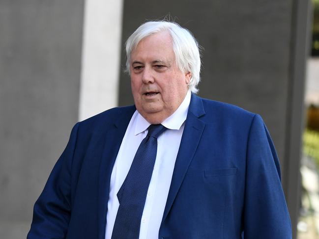 Clive Palmer’s legal battle with the WA Government has reached new levels of animosity in recent weeks. Picture: AAP Image/Dan Peled