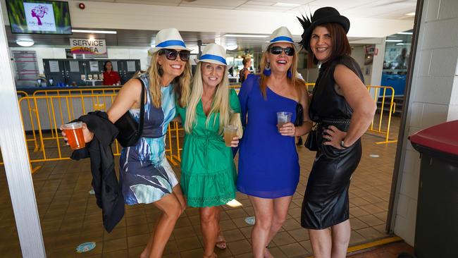 Julie Miles, Bree Mccombie, Roni Duce and Gaylene Thomas enjoying ladies day at the races.