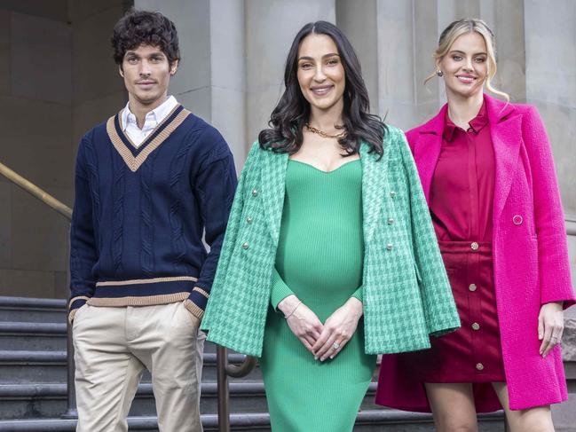 How to shop on a shoestring and make most of mid season sales, Myer face Tayla Damir with models Luke Hatton and Zoe Nieuw.Picture by Wayne Taylor 8th June 2023