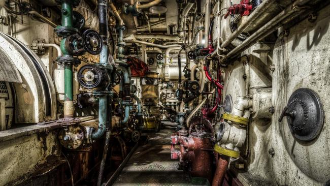 Part of the ships engine room as shot by Brett Patman as he explored the MV <i>Cape Don </i>for his Lost Collective project.