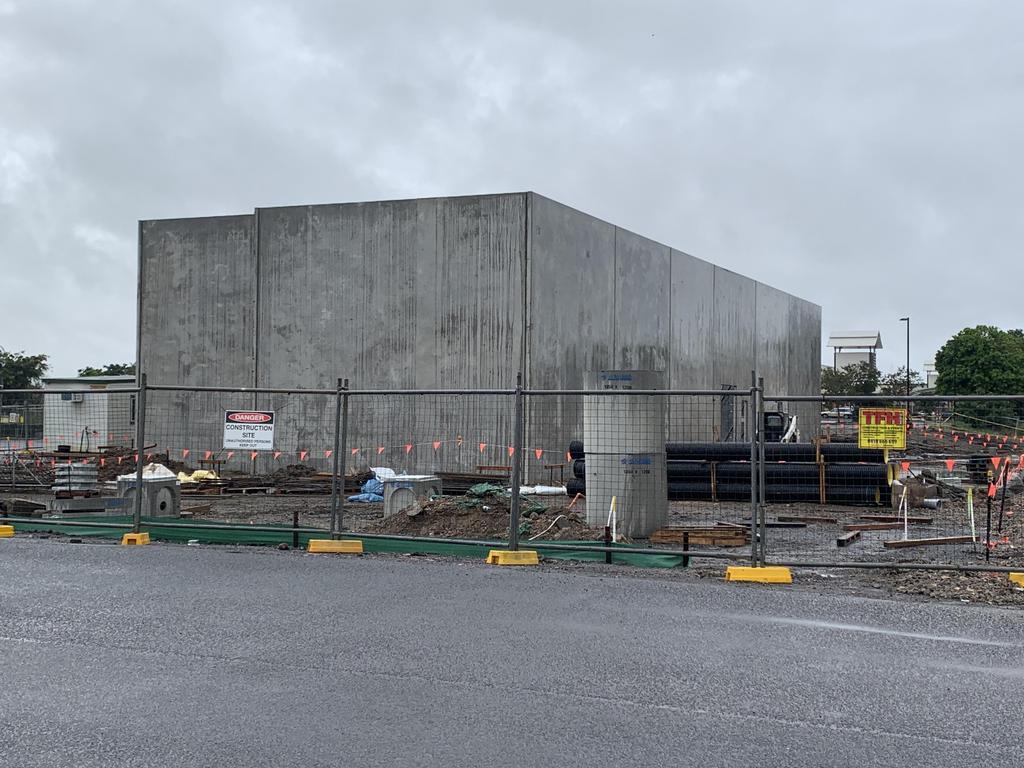 Just weeks after the centre closed the Ferry St entrance as construction work got underway, a concrete structure has been erected on the previously vacant block.