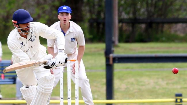 Geelong's Daanish Mehta made 71 against Greenvale at Kardinia Park. Picture: Alan Barber