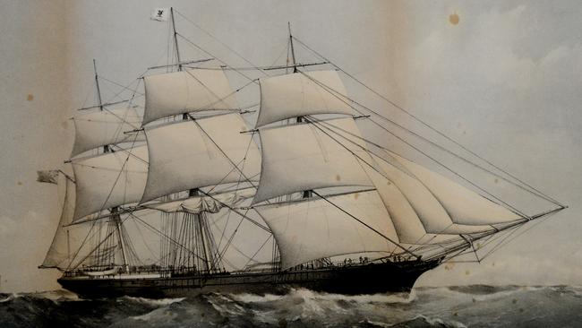 The City of Adelaide clipper ship under full sail. Picture: Roy VanDerVegt