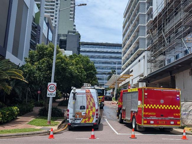 Multiple NT Police and Fire units attend an incident on Gardiner St, Darwin CBD on January 31, 2025