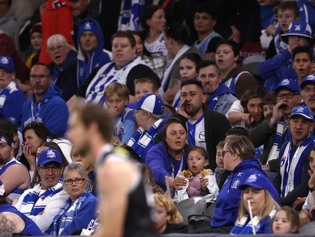 North Melbourne are in for a run of 1.45pm games across the country to see out the season. Picture: Darrian Traynor/Getty Images.