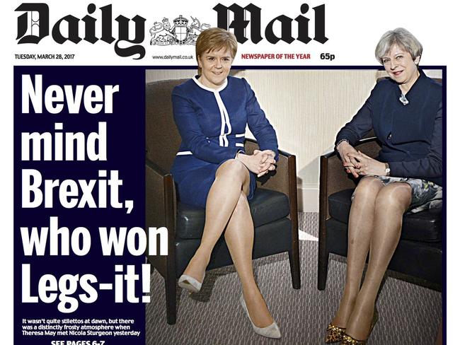 The Daily Mail’s front page has been widely slammed and labelled sexist. Picture: Twitter