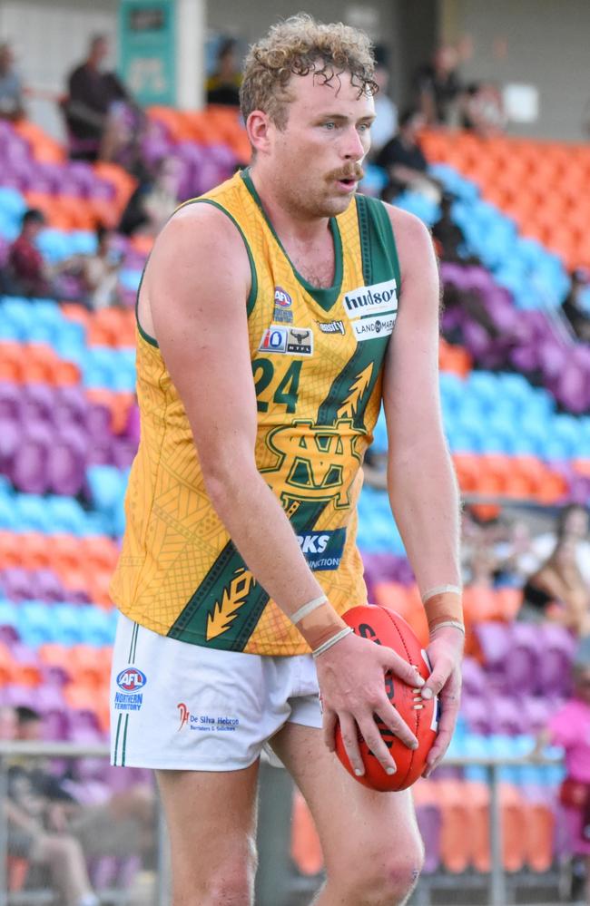 St Mary's vice captain Jackson Calder has won back to back Dennis Dunn medals. Picture: Tymunna Clements / AFLNT Media