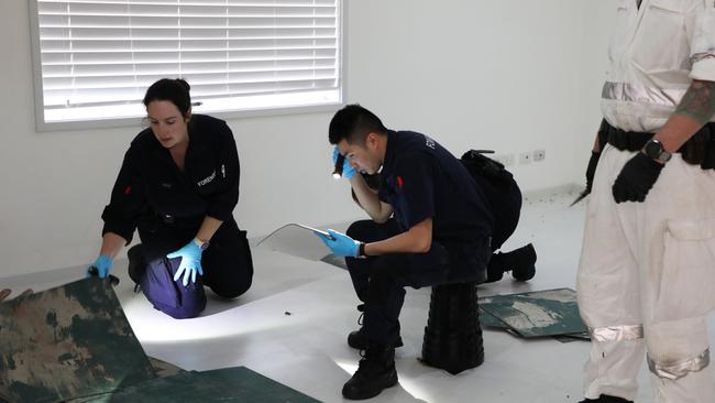 Police search the home of Nirmeen Noufl after she was arrested for allegedly killing her husband Mamdouh Noufl. Picture: NSW Police