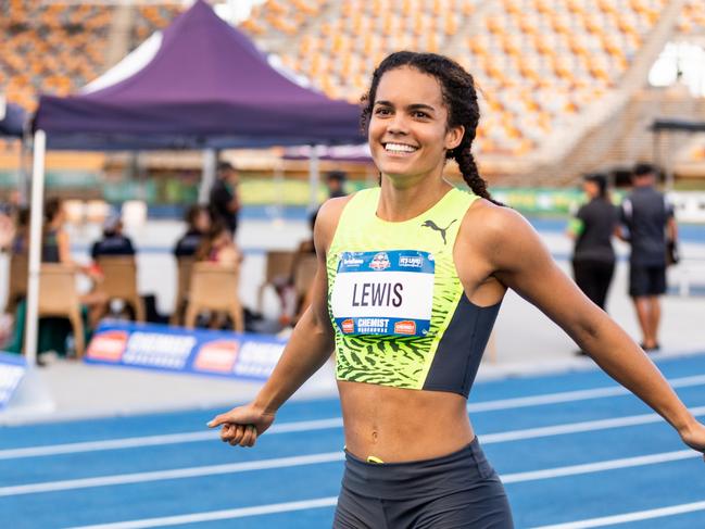 Queensland sensation Torrie Lewis is officially the fastest woman in Australian history, eclipse Melissa Breen’s national 100m record. Picture: Casey Sims