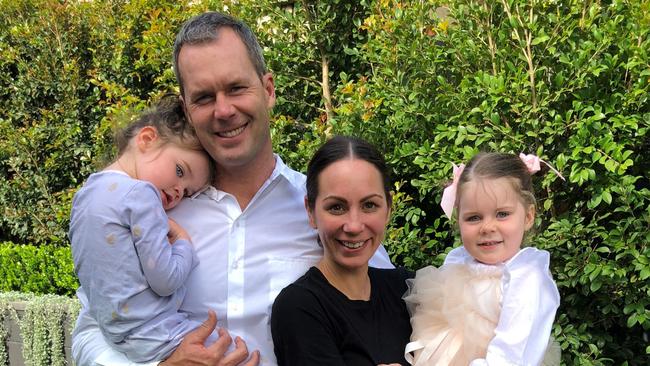 Tom Williams with his family - wife Rachel Gilbert and daughters - pic supplied