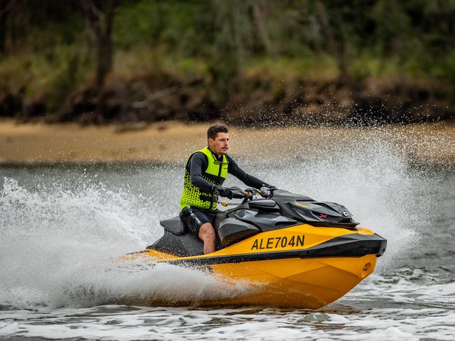 Jetskier does the right thing on Saturday. Picture: Julian Andrews.