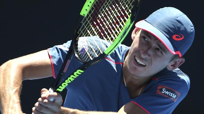 Alex de Minaur had to plat two matches in searing heat on Saturday. Picture: AP 