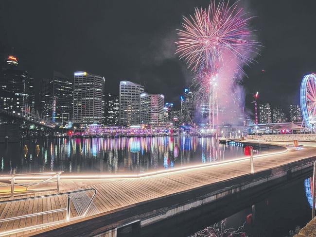 Capturing fireworks is all about timing and position - timing to capture the explosion and position to get the right light like this shot at Darling Harbour in Sydney. PHoto: RYAN FOWLER