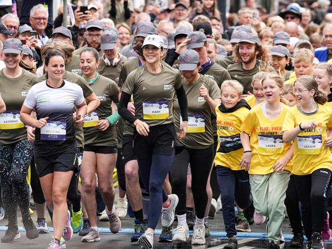 Danish Crown Princess Mary during the Royal Run in Kolding. Picture: Ritzau Scanpix / AFP