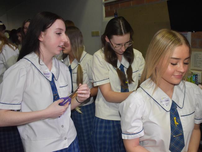 Year 12 students at Loreto College 'Rocked the Chop' for the Cancer Council's Ponytail Project.