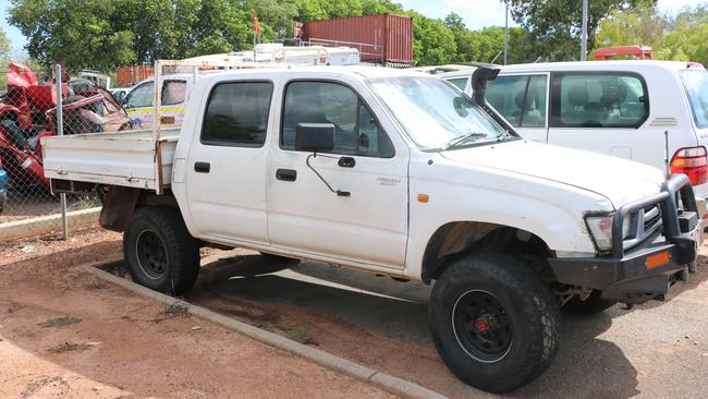 Police seized this ute for forensic tests after the alleged hit-run of Shannon Althouse.