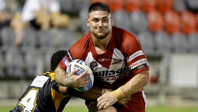 Redcliffe Dolphins Addison Demetriou on debut for the Redcliffe Dolphins in round 2 of the Intrust Super Cup against Sunshine Coast Falcons. Picture: Chris Higgins for Redcliffe Herald