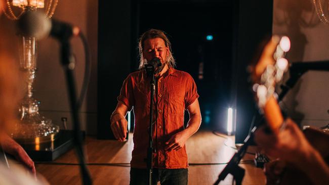 Melbourne’s The Teskey Brothers recording in the NGV this week. Picture: Mushroom Creative