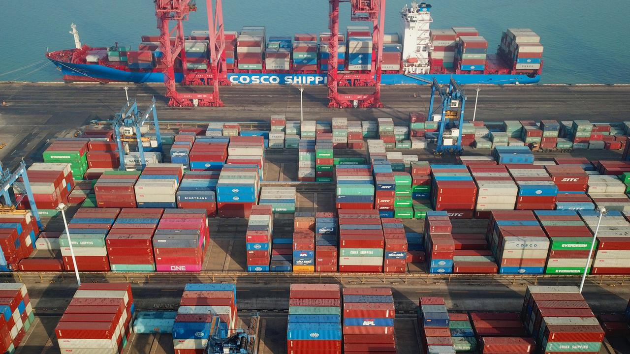 China has been accused of unfairly holding up Australian goods at ports. (Photo by STR / AFP)