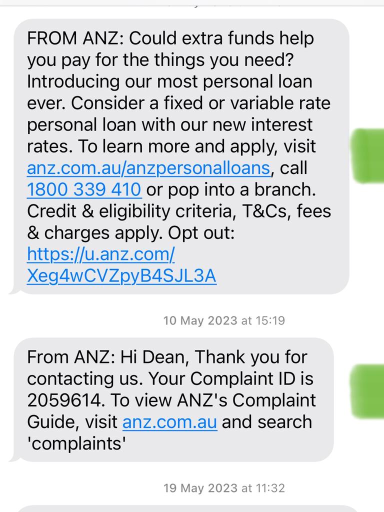 Legitimate messages in the ANZ thread. Picture: Supplied