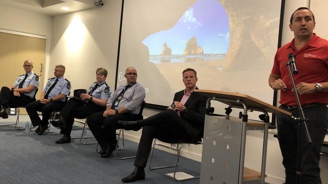 Assistant Police Commissioner Cheryl Scanlon, with her team, spoke at a youth crime forum in Redlands organised by Capalaba MP Don Brown, far right.