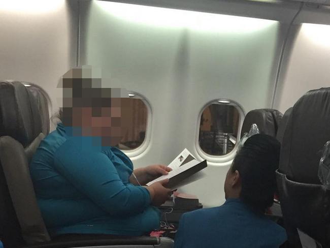 Lisa Oldfield shames passenger who complained about her on flight. Picture: Instagram