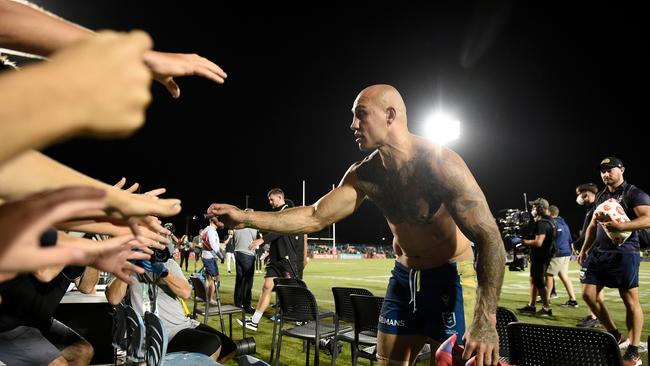 Parramatta gave everything in the game while Blake Ferguson gave his boots to a fan.